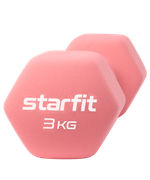УЦЕНКА Гантель неопреновая STARFIT DB-201 3 кг, коралловый