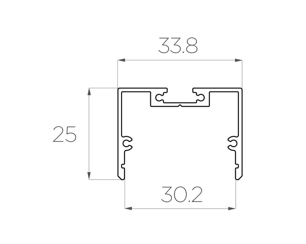 Профиль накладной алюминиевый LC-LP-2534-2 Anod
