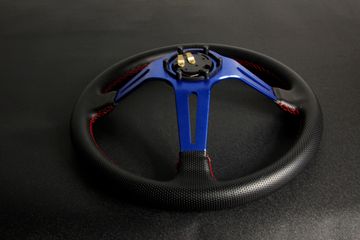 Спортивный руль Nardi style кожа с выносом 90мм синий