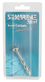 Уретральный стимулятор с декоративным стразом Sextreme Jewel Cockpin - 8 см. (Цвет: серебристый)
