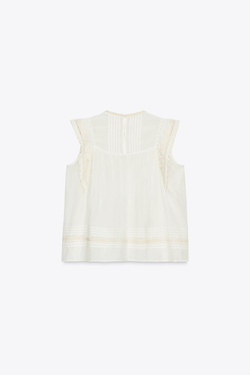 ZARA БЛУЗА С ВЫШИВКОЙ — ZW COLLECTION, ЭКРЮ