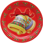 Тарелка бумажная 18 см в наборе 10 шт «Снеговик у ёлки»