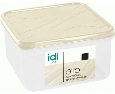 Контейнер для хранения продуктов с гибкой крышкой Modena 0,7л, квадратный, светло-бежевый 221110125/01 IDIland
