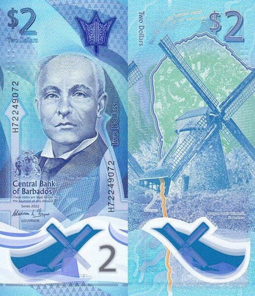 Барбадос 2 доллара 2022 P-W80 UNC