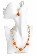 Комплект украшений из муранского стекла: колье, серьги