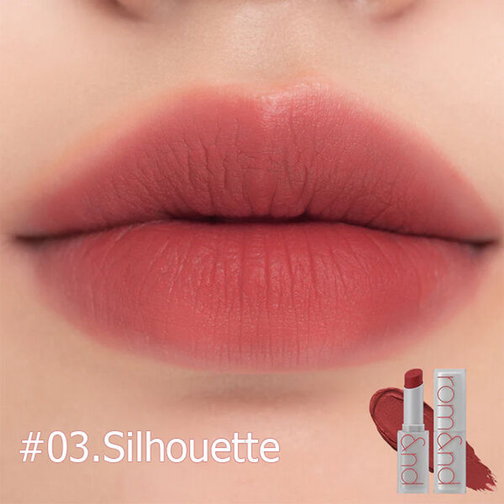 Лёгкая матовая помада для губ Rom&nd Zero Matte Lipstick #03.Silhouette, 3гр
