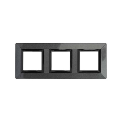 Рамка из металла, "Avanti", темно-серая, 3 поста (6 мод.)