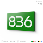 Номер на дверь 836, табличка на дверь для офиса, квартиры, кабинета, аудитории, склада, зеленая 120х70 мм, Айдентика Технолоджи