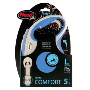 Рулетка flexi NEW LINE Comfort L (до 60 кг) лента 5 м серый/синий