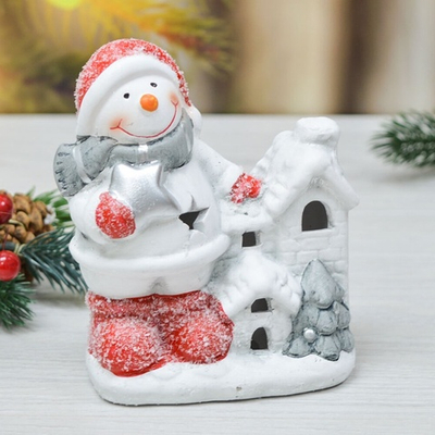 Сувенир новогодний с подсветкой "Снеговик" 9*5*12см, батарейки в комплекте