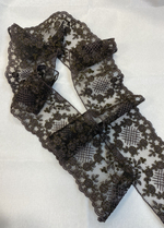 кружево на сетке вышивка шелк/хлопок (Франция) ш-7см отрез 2,1 м