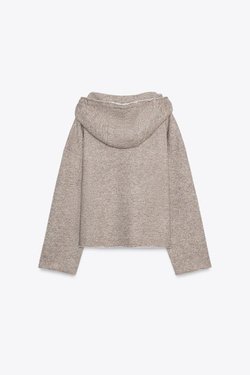 ZARA ХУДИ С КАПЮШОНОМ, СЕРО-КОРИЧНЕВЫЙ