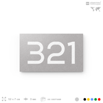 Номер на дверь 321, табличка на дверь для офиса, квартиры, кабинета, аудитории, склада, серая 120х70 мм, Айдентика Технолоджи