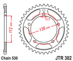 Звезда ведомая JTR302.41 JT