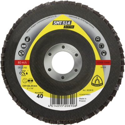 Лепестковый тарельчатый круг SMT314 125*22,23мм зерно 40 (322815)