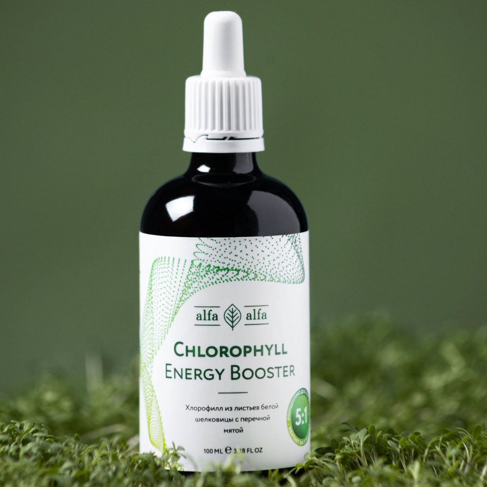 CHLOROPHYLL Energy Booster Хлорофилл из листьев белой шелковицы с перечной мятой, 100 мл
