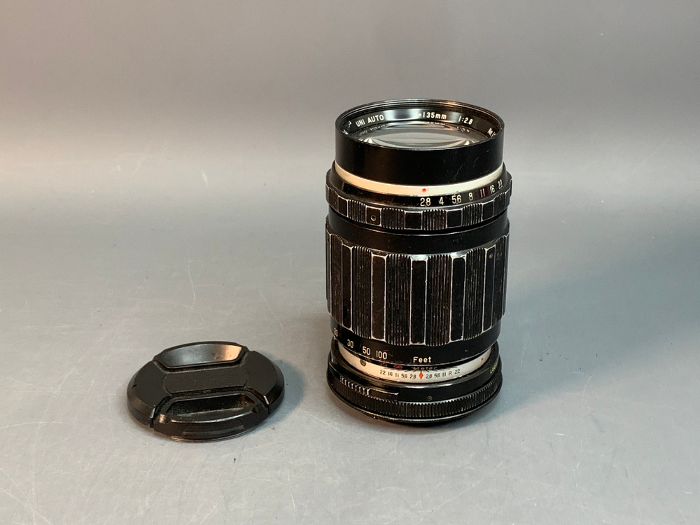 Komura Sankyo Koki 135mm f/2.8 с переходником на Canon, царапины