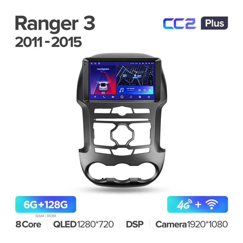 Teyes CC2 Plus 9"для Ford Ranger 3 2011-2015+CANBUS