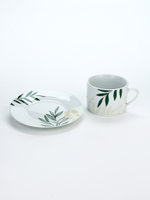 Чайная пара керамическая «Листья», 200 мл