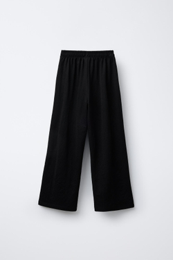 ZARA БРЮКИ СВОБОДНОГО КРОЯ С ШИРОКИМИ ШТАНИНАМИ, ЧЕРНЫЙ