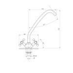 Смеситель для кухни 1/2 кер ПРОФСАН ПСМ-117-89 "СТАНДАРТ-Б" выс.пов.излив, б/подв, п/гайку ХРОМ