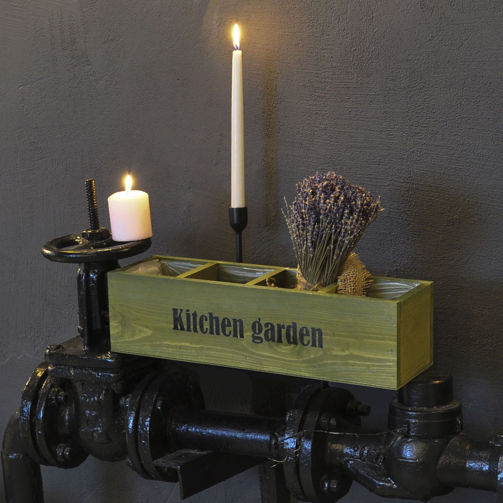 Органайзер, 44х12х13, Флоутард, для хранения вещей, кухни, для специй и ванны, деревянный, в голландском стиле, хаки, Dipriz