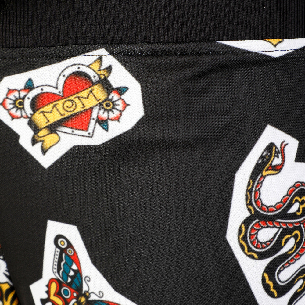 Мужские теннисные шорты Hydrogen Tech Tattoo Shorts Men - Black, Multicoloured