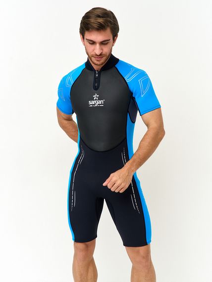 Гидрокостюм Sargan Nero 2.0 Shorty men 3 мм черно-голубой