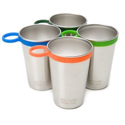 Набор стаканов Klean Kanteen Steel Pint 16oz (473 мл) Partake + силиконовые держатели, - 4 шт