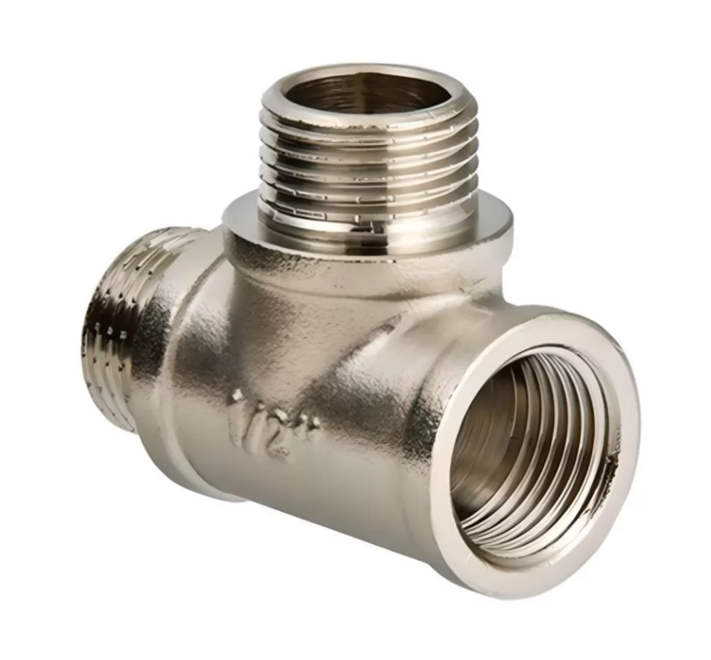 383 Тройник никелированный 1/2" н/н/в (латунь)