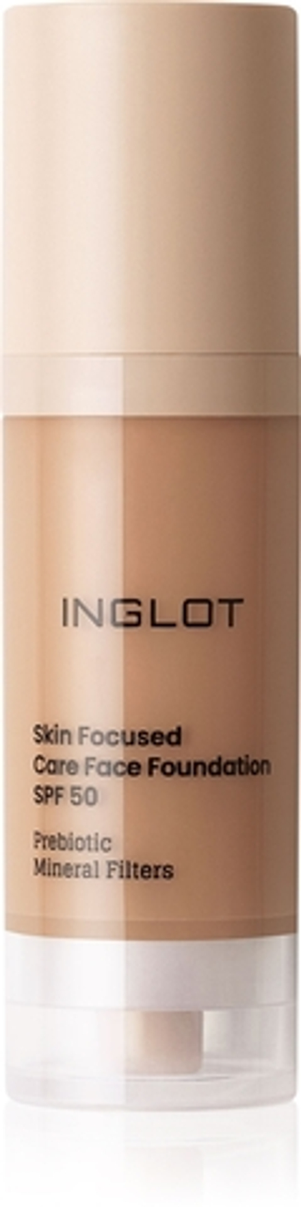 Inglot Skin Focused Care Face Foundation SPF 50 - Тональная основа с защитой SPF 50 оттенок Apricot Tan, 30 ml
