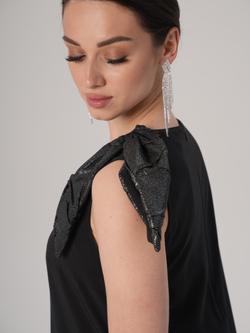 Платье вечернее | Пл-1009/3а искусственный шелк с бантом