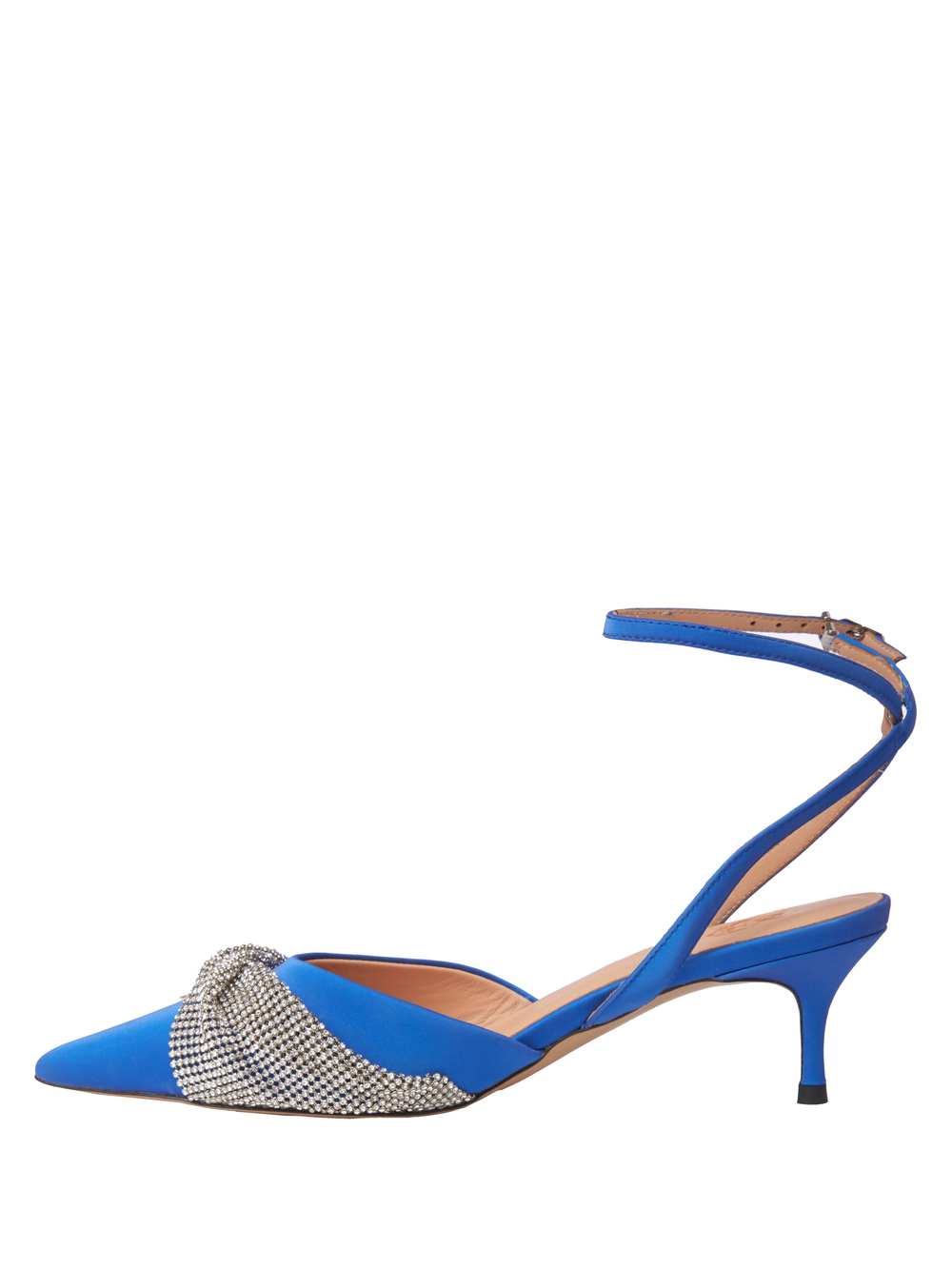 Женские босоножки синие со стразами