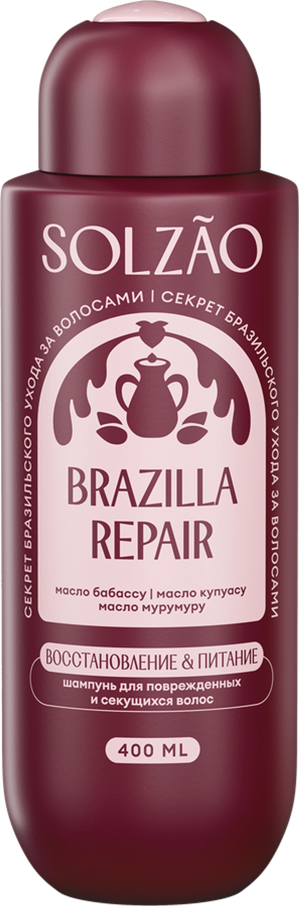 Solzao Шампунь Восстановление и питание, 400мл, блок 6шт.