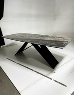 Стол М-City DISAUR Марсель 220 Риттер (Ritcher Dove Amadeus), керамика, Черный каркас