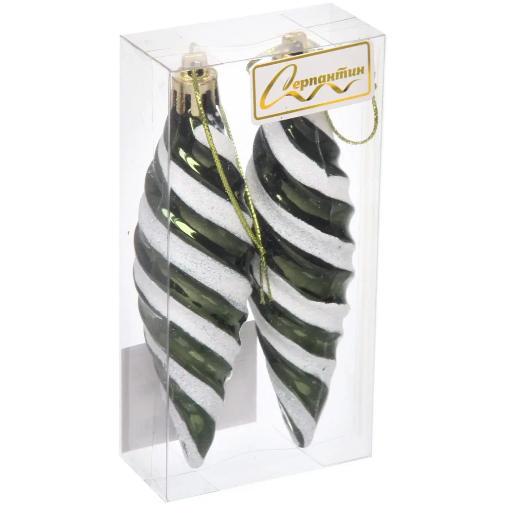 Ёлочные игрушки «Таинственное очарование» Сосульки 10 см (набор 2шт), изумруд