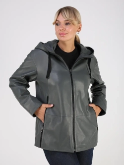 Кожаная куртка демисезонная с капюшоном