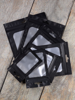 Зип пакеты металлизированные с окошком Zip-lock 100 штук