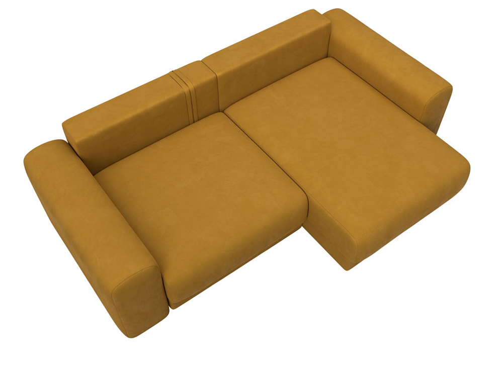 Диван угловой Лига-056 НПБ угол универсальный ВЕЛЮР BRUT 10 желтый