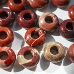 Каменный бублик из красной яшмы, 14мм