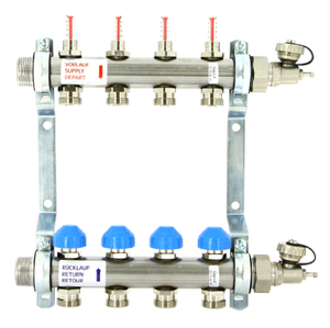 Коллекторы Uni-Fitt 455W из нерж. стали с расходомерами и термостатическими вентилями