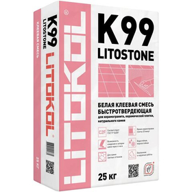 Клей для плитки Litokol Litostone K99 Белый 25 кг