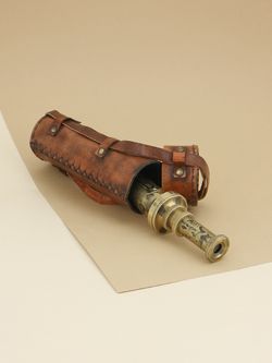 Nautical Подзорная труба в кожаном футляре