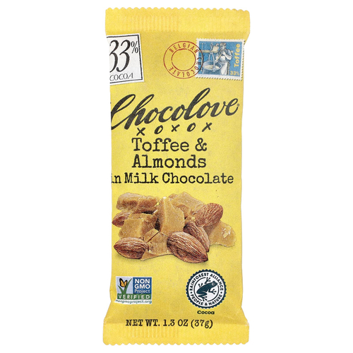Chocolove, Тоффи и миндаль в молочном шоколаде, 1.3 унции (37 г)