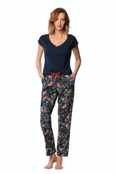 Брючный пижамный комплект Livia (Размер: L) (Цвет: темно-синий)