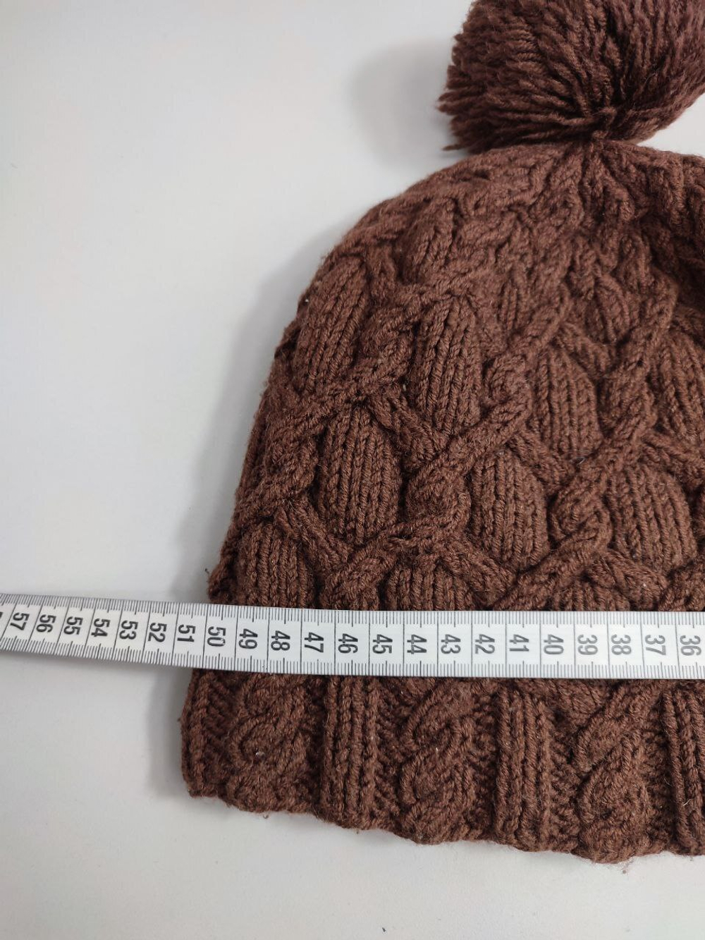 Шапка вязаная коричневая
