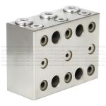 2-05-3П-D (5ccm/str) - Питатель модульного исполнения для двухлинейных смазочных систем с рабочим давлением 200 бар, количество выходов 3, максимальная доза на выход 5 мл/цикл, без индикатора