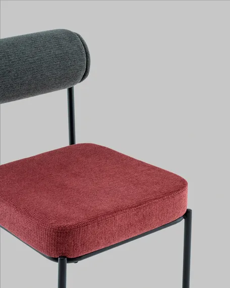 Стул обеденный Roller, тёмно-серый, бордо