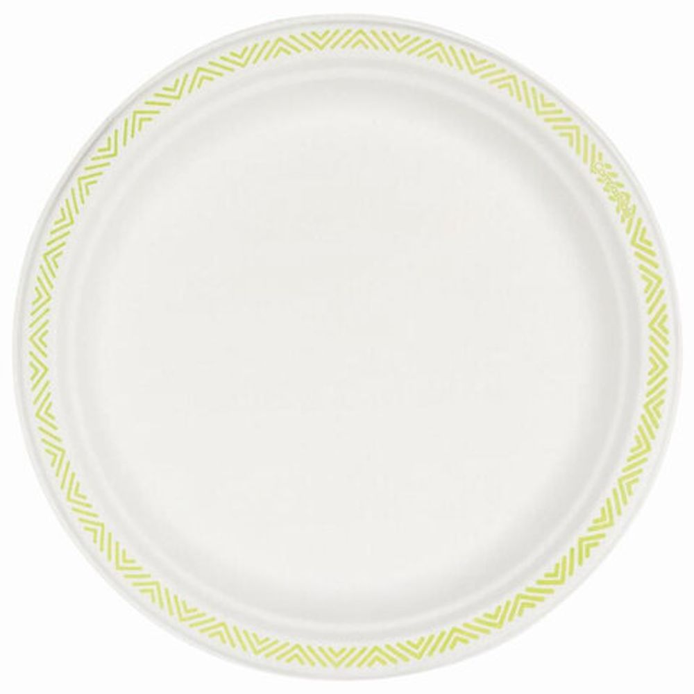 Одноразовые тарелки диаметр 240 мм, КОМПЛЕКТ 50 шт., ECO картон, CHINET GoodToGo, х/г, HUHTAMAKI, 00922