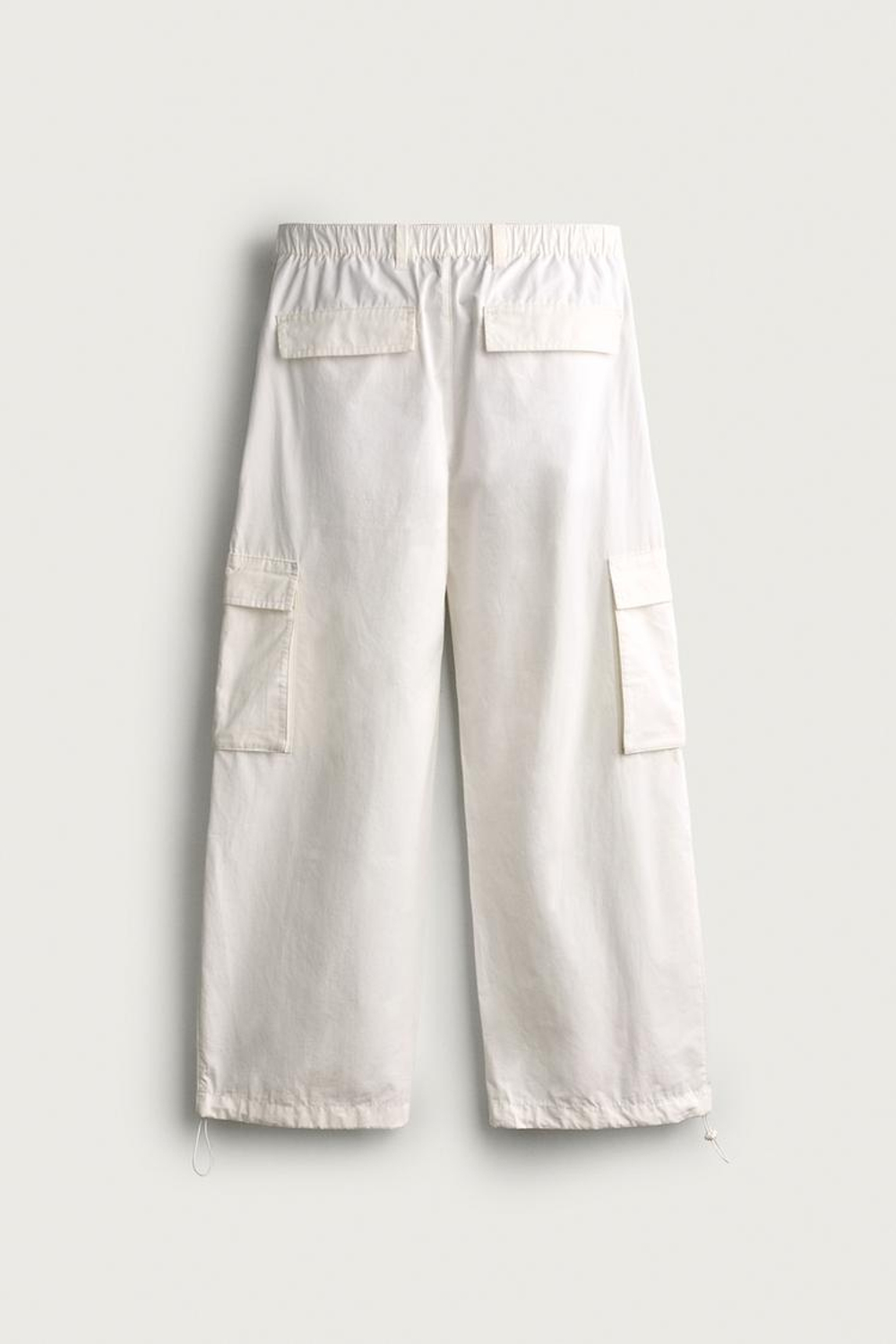 ZARA ДЖОГГЕРЫ КАРГО RELAXED FIT, БЕЛЫЙ